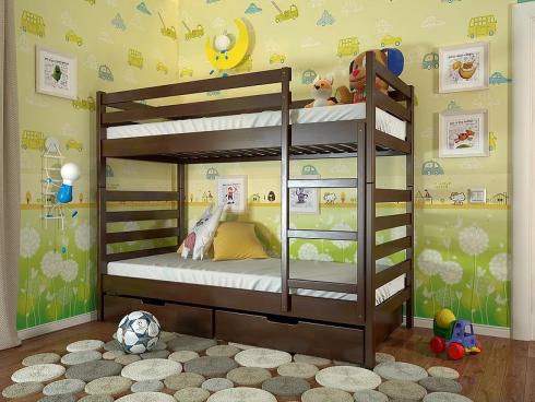 Кровать детская деревянная двухъярусная Рио
