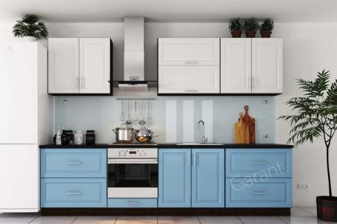 Готовая кухня Софт Премьер белый/пастельно синий ЛДСП