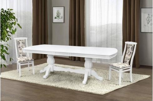 Большой обеденный стол раскладной  Цезарь 200-240 см белый